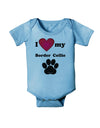 I Heart My Border Collie Baby Romper Bodysuit by TooLoud-TooLoud-LightBlue-06-Months-Davson Sales
