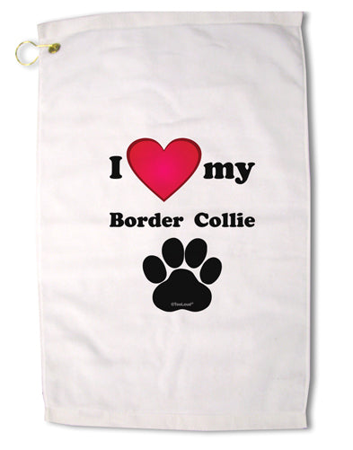 I Heart My Border Collie Premium Cotton Golf Towel - 16 x 25 inch by TooLoud-Golf Towel-TooLoud-16x25"-Davson Sales