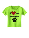 I Heart My Border Collie Toddler T-Shirt by TooLoud-Toddler T-Shirt-TooLoud-Lime-Green-2T-Davson Sales