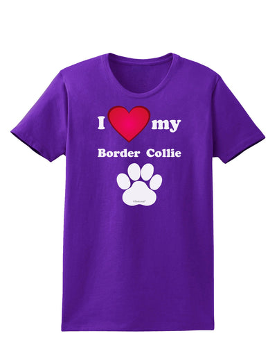 I Heart My Border Collie Womens Dark T-Shirt by TooLoud-TooLoud-Purple-X-Small-Davson Sales