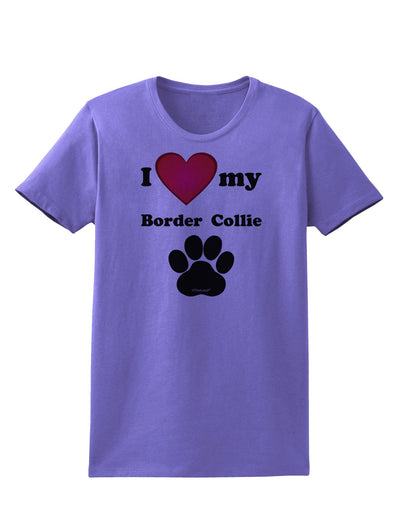 I Heart My Border Collie Womens T-Shirt by TooLoud-TooLoud-Violet-X-Small-Davson Sales