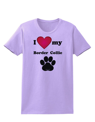 I Heart My Border Collie Womens T-Shirt by TooLoud-TooLoud-Lavender-X-Small-Davson Sales