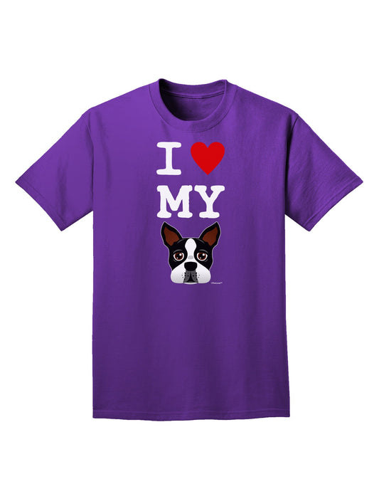 I Heart My Boston Terrier Adult Dark T-Shirt-Mens T-Shirt-TooLoud-Purple-Small-Davson Sales