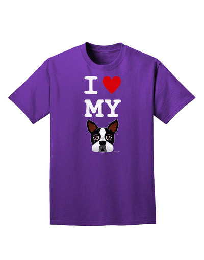 I Heart My Boston Terrier Adult Dark T-Shirt-Mens T-Shirt-TooLoud-Purple-Small-Davson Sales