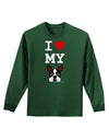 I Heart My Boston Terrier Adult Long Sleeve Dark T-Shirt-TooLoud-Dark-Green-Small-Davson Sales