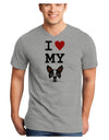 I Heart My Boston Terrier Adult V-Neck T-shirt-Mens V-Neck T-Shirt-TooLoud-HeatherGray-Small-Davson Sales