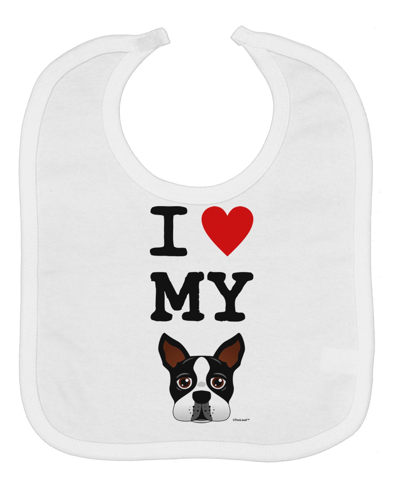 I Heart My Boston Terrier Baby Bib