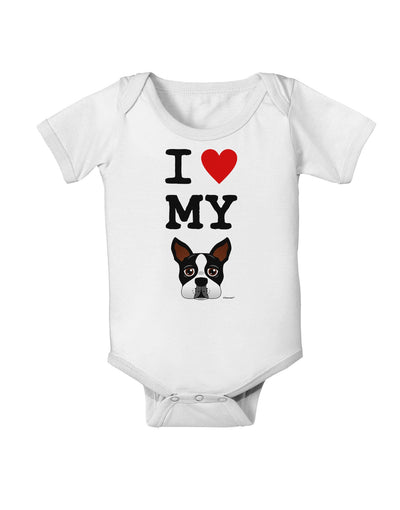 I Heart My Boston Terrier Baby Romper Bodysuit-Baby Romper-TooLoud-White-06-Months-Davson Sales