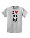 I Heart My Boston Terrier Childrens T-Shirt-Childrens T-Shirt-TooLoud-AshGray-X-Small-Davson Sales