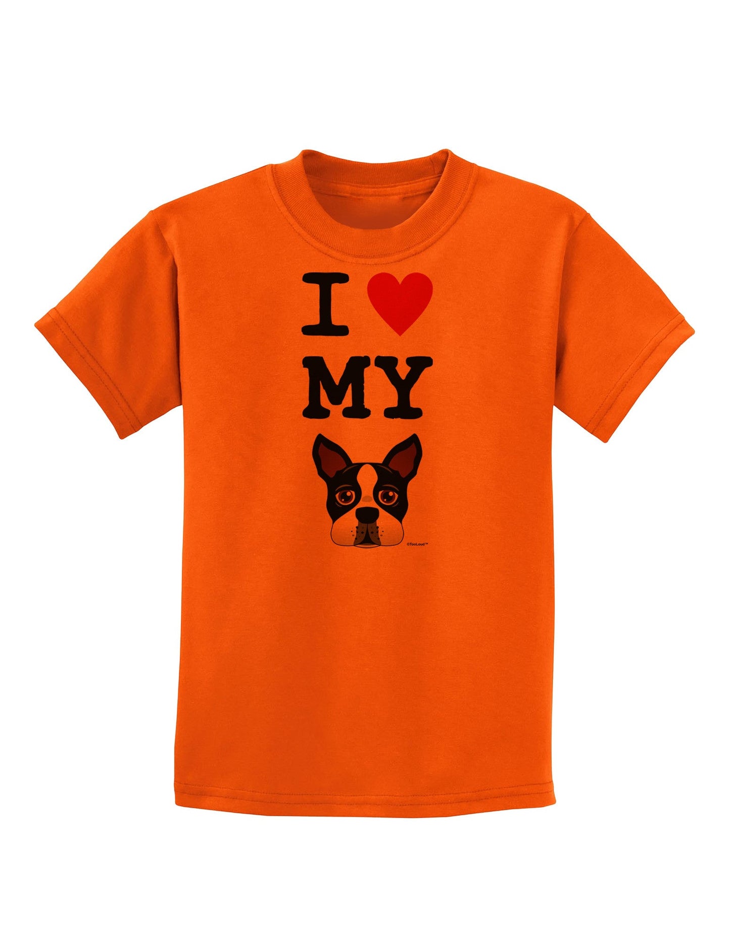 I Heart My Boston Terrier Childrens T-Shirt-Childrens T-Shirt-TooLoud-Orange-X-Small-Davson Sales