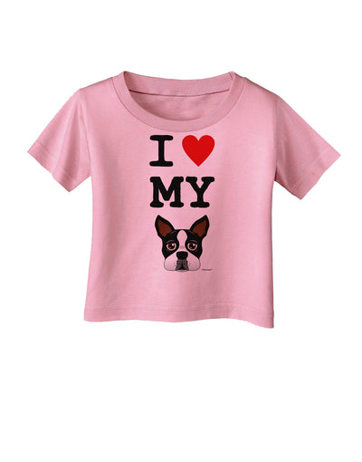 I Heart My Boston Terrier Infant T-Shirt-Infant T-Shirt-TooLoud-Candy-Pink-06-Months-Davson Sales