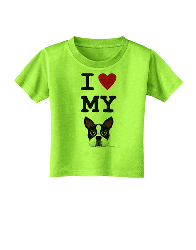 I Heart My Boston Terrier Toddler T-Shirt-Toddler T-Shirt-TooLoud-Lime-Green-2T-Davson Sales