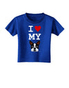 I Heart My Boston Terrier Toddler T-Shirt Dark-Toddler T-Shirt-TooLoud-Red-2T-Davson Sales