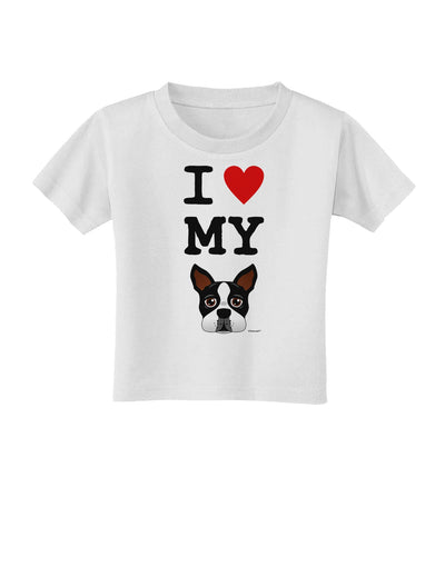 I Heart My Boston Terrier Toddler T-Shirt-Toddler T-Shirt-TooLoud-White-2T-Davson Sales