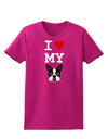 I Heart My Boston Terrier Womens Dark T-Shirt-TooLoud-Hot-Pink-Small-Davson Sales