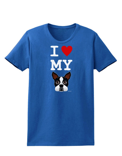 I Heart My Boston Terrier Womens Dark T-Shirt-TooLoud-Royal-Blue-X-Small-Davson Sales