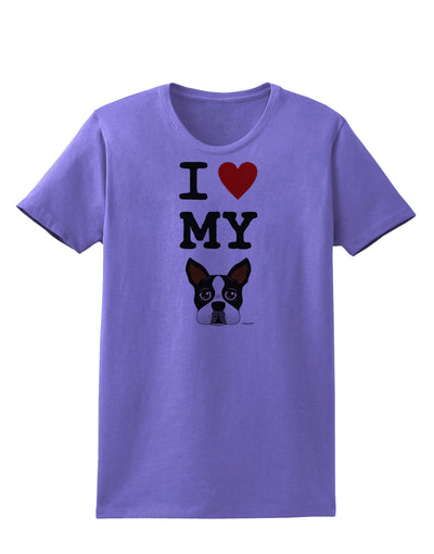 I Heart My Boston Terrier Womens T-Shirt-Womens T-Shirt-TooLoud-Violet-X-Small-Davson Sales