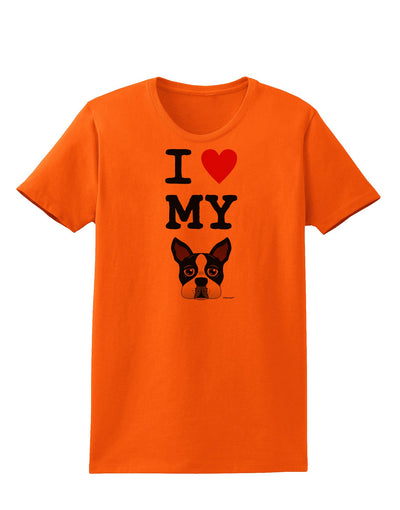 I Heart My Boston Terrier Womens T-Shirt-Womens T-Shirt-TooLoud-Orange-X-Small-Davson Sales