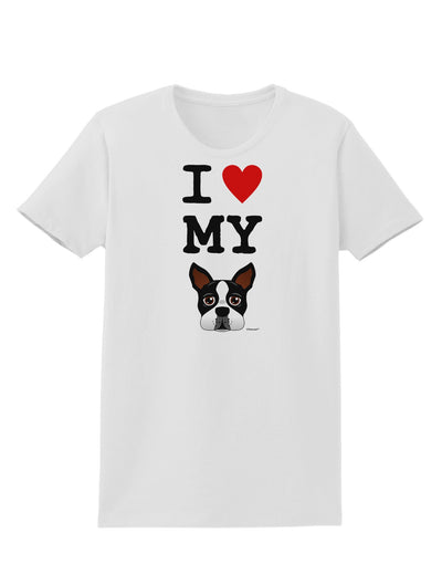 I Heart My Boston Terrier Womens T-Shirt-Womens T-Shirt-TooLoud-White-X-Small-Davson Sales