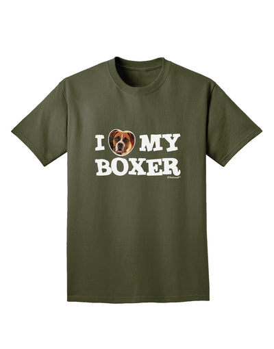 I Heart My Boxer Adult Dark T-Shirt by TooLoud-Mens T-Shirt-TooLoud-Military-Green-Small-Davson Sales