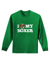 I Heart My Boxer Adult Long Sleeve Dark T-Shirt by TooLoud-TooLoud-Kelly-Green-Small-Davson Sales