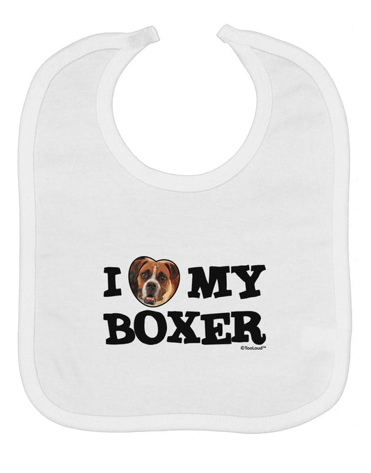 I Heart My Boxer Baby Bib by TooLoud
