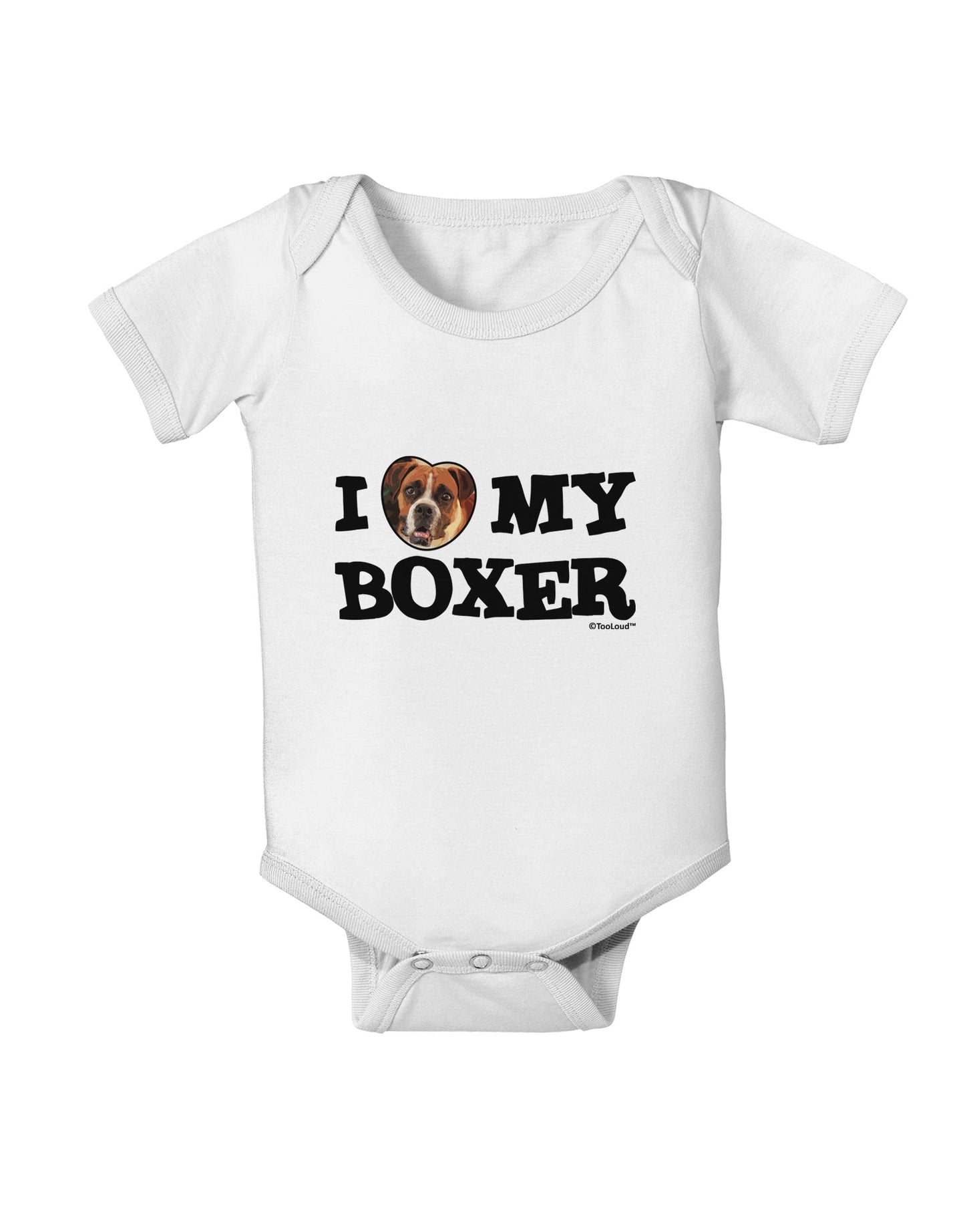 I Heart My Boxer Baby Romper Bodysuit by TooLoud-Baby Romper-TooLoud-White-06-Months-Davson Sales