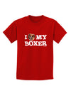 I Heart My Boxer Childrens Dark T-Shirt by TooLoud-Childrens T-Shirt-TooLoud-Red-X-Small-Davson Sales