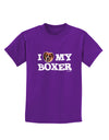 I Heart My Boxer Childrens Dark T-Shirt by TooLoud-Childrens T-Shirt-TooLoud-Purple-X-Small-Davson Sales