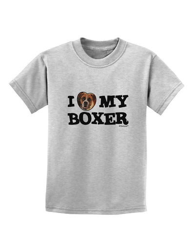 I Heart My Boxer Childrens T-Shirt by TooLoud-Childrens T-Shirt-TooLoud-AshGray-X-Small-Davson Sales