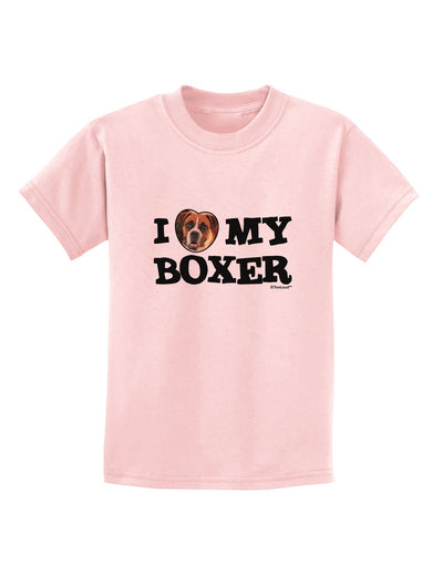 I Heart My Boxer Childrens T-Shirt by TooLoud-Childrens T-Shirt-TooLoud-PalePink-X-Small-Davson Sales