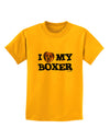 I Heart My Boxer Childrens T-Shirt by TooLoud-Childrens T-Shirt-TooLoud-Gold-X-Small-Davson Sales