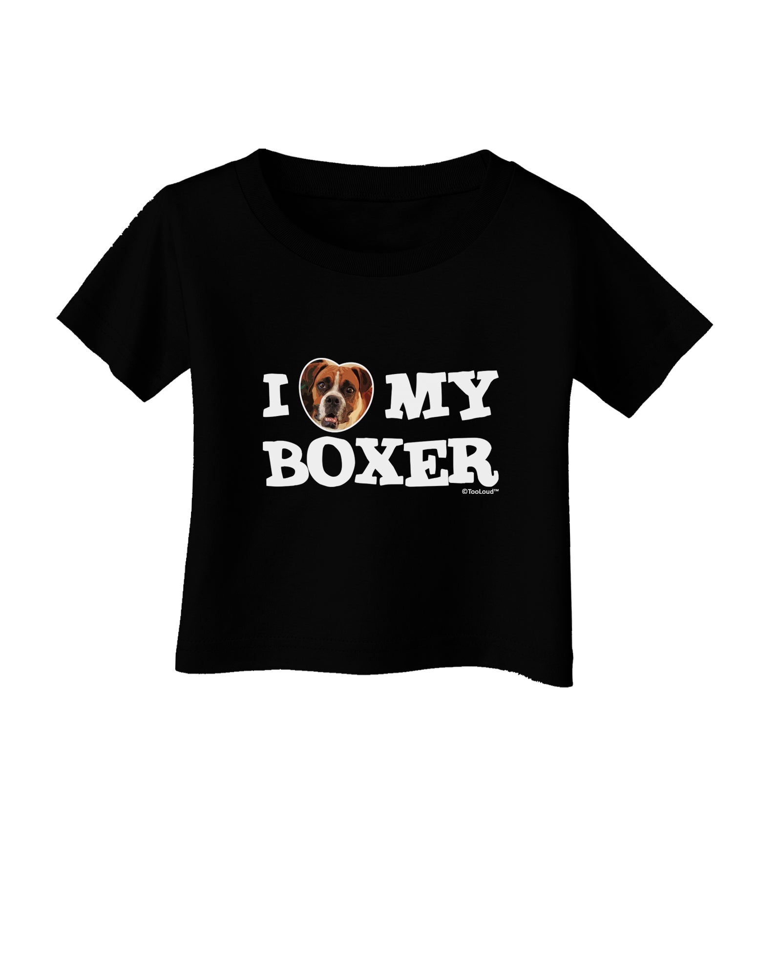I Heart My Boxer Infant T-Shirt Dark by TooLoud-Infant T-Shirt-TooLoud-Black-06-Months-Davson Sales