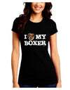 I Heart My Boxer Juniors Crew Dark T-Shirt by TooLoud-T-Shirts Juniors Tops-TooLoud-Black-Juniors Fitted Small-Davson Sales