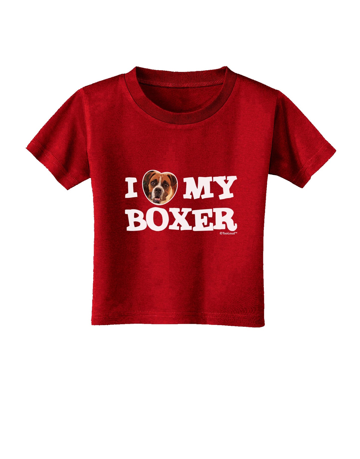 I Heart My Boxer Toddler T-Shirt Dark by TooLoud-Toddler T-Shirt-TooLoud-Red-2T-Davson Sales