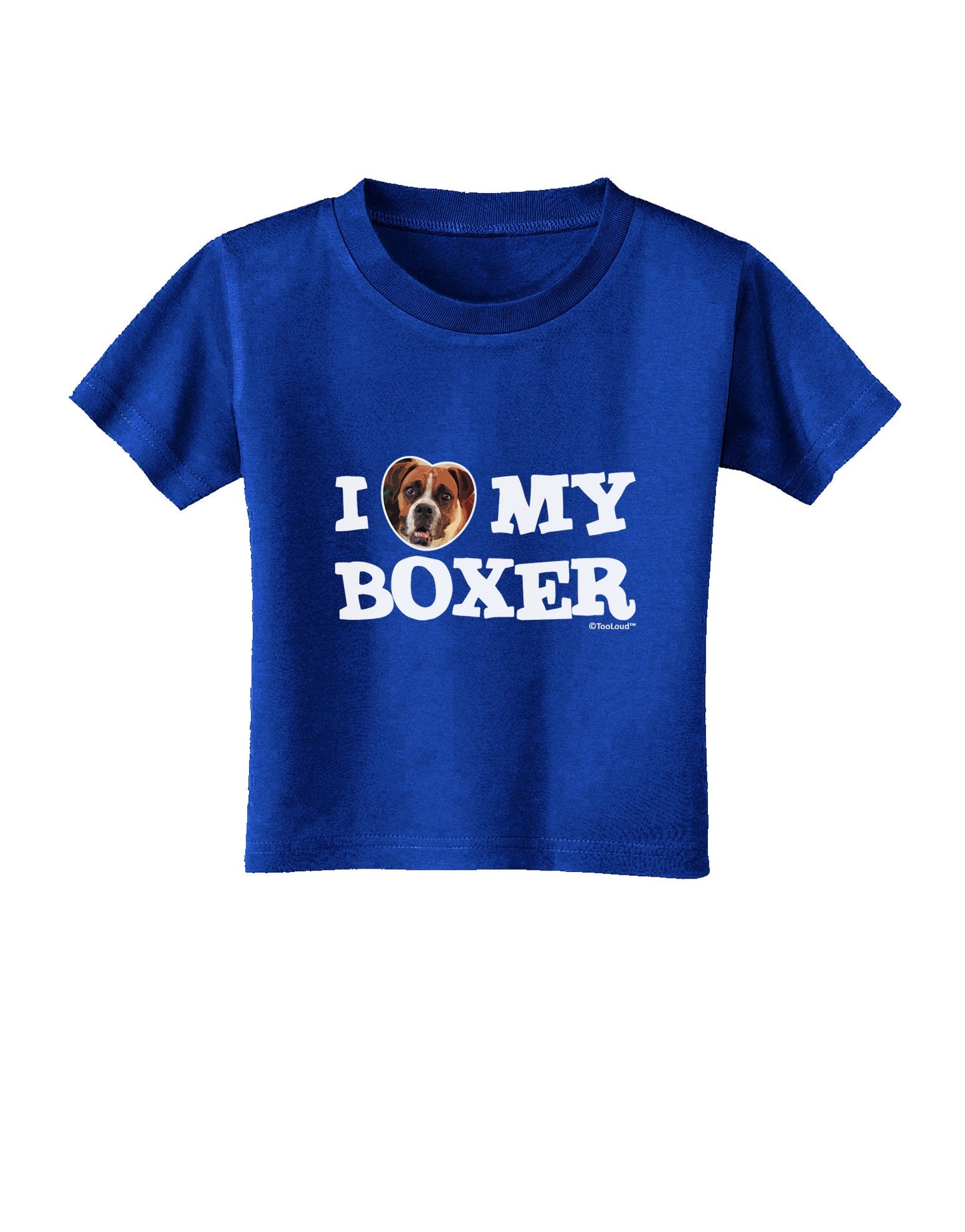 I Heart My Boxer Toddler T-Shirt Dark by TooLoud-Toddler T-Shirt-TooLoud-Royal-Blue-2T-Davson Sales
