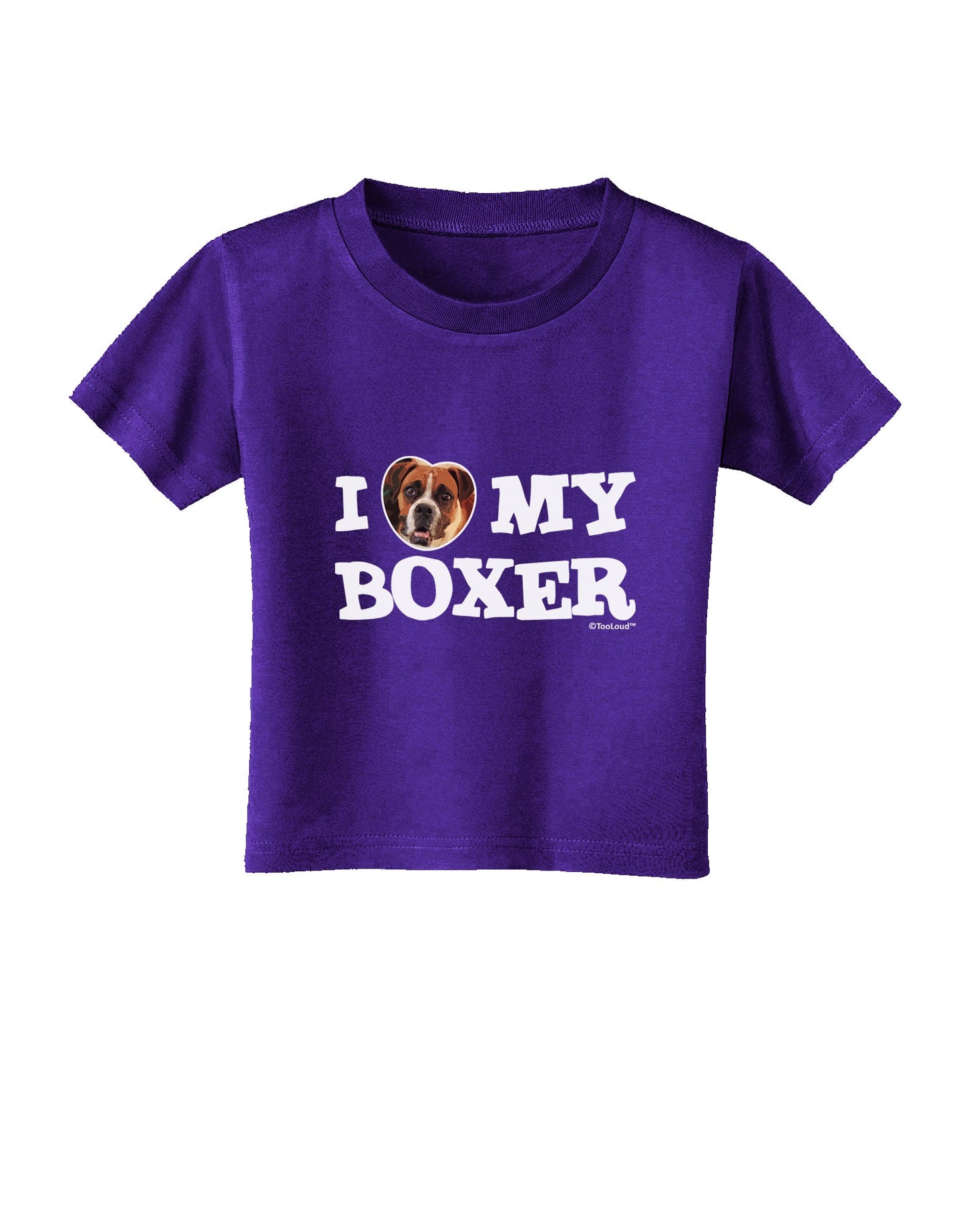 I Heart My Boxer Toddler T-Shirt Dark by TooLoud-Toddler T-Shirt-TooLoud-Purple-2T-Davson Sales