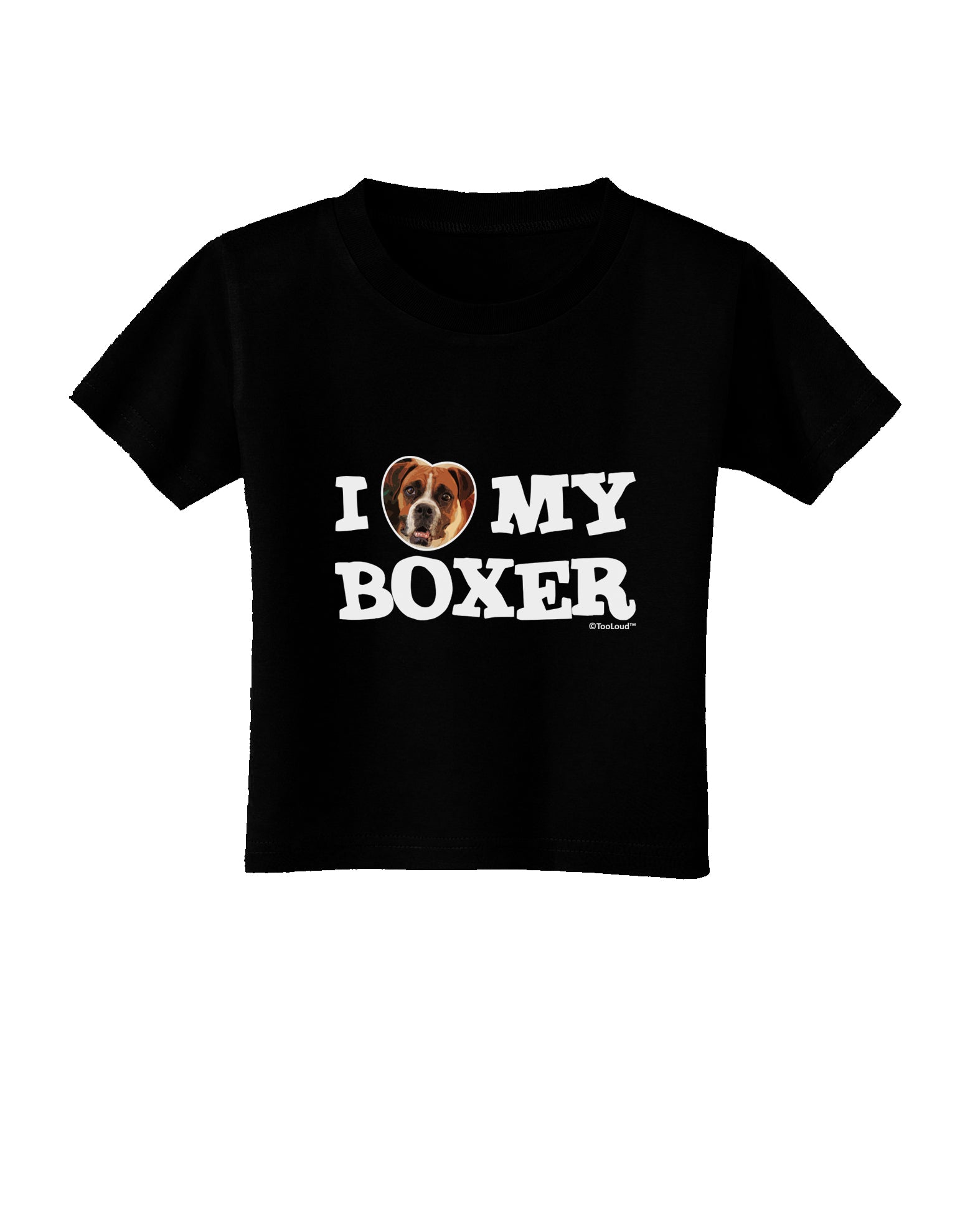 I Heart My Boxer Toddler T-Shirt Dark by TooLoud-Toddler T-Shirt-TooLoud-Black-2T-Davson Sales
