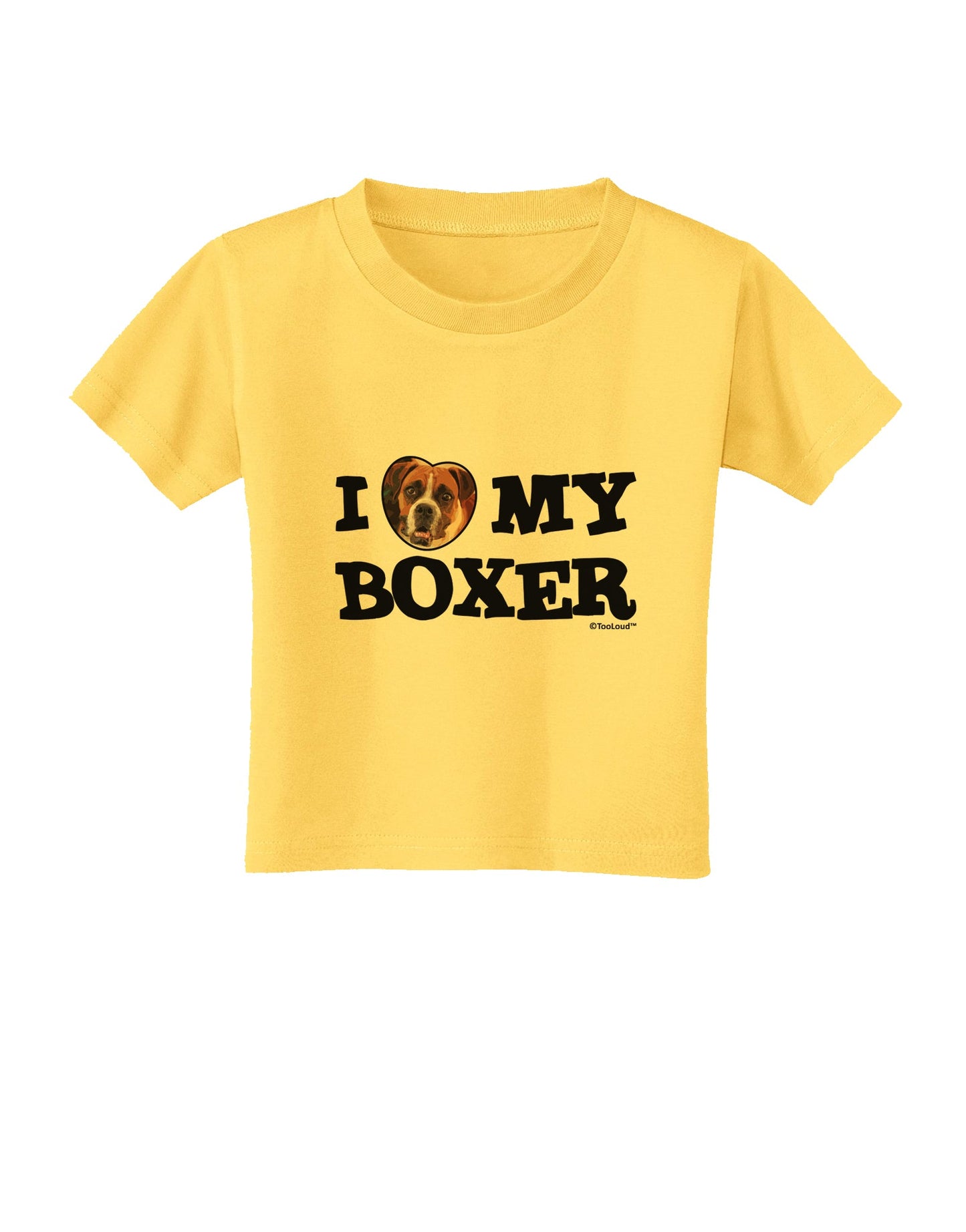 I Heart My Boxer Toddler T-Shirt by TooLoud-Toddler T-Shirt-TooLoud-Yellow-2T-Davson Sales