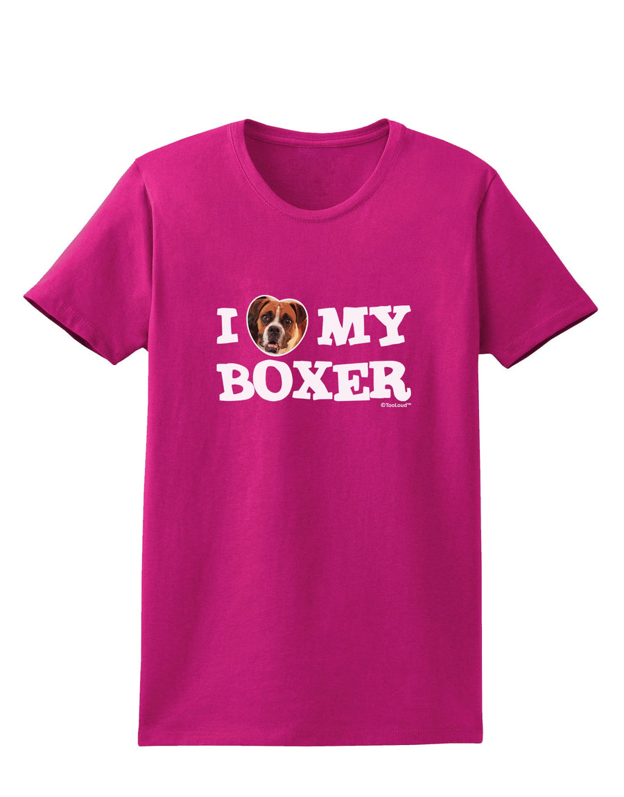 I Heart My Boxer Womens Dark T-Shirt by TooLoud-Womens T-Shirt-TooLoud-Black-X-Small-Davson Sales