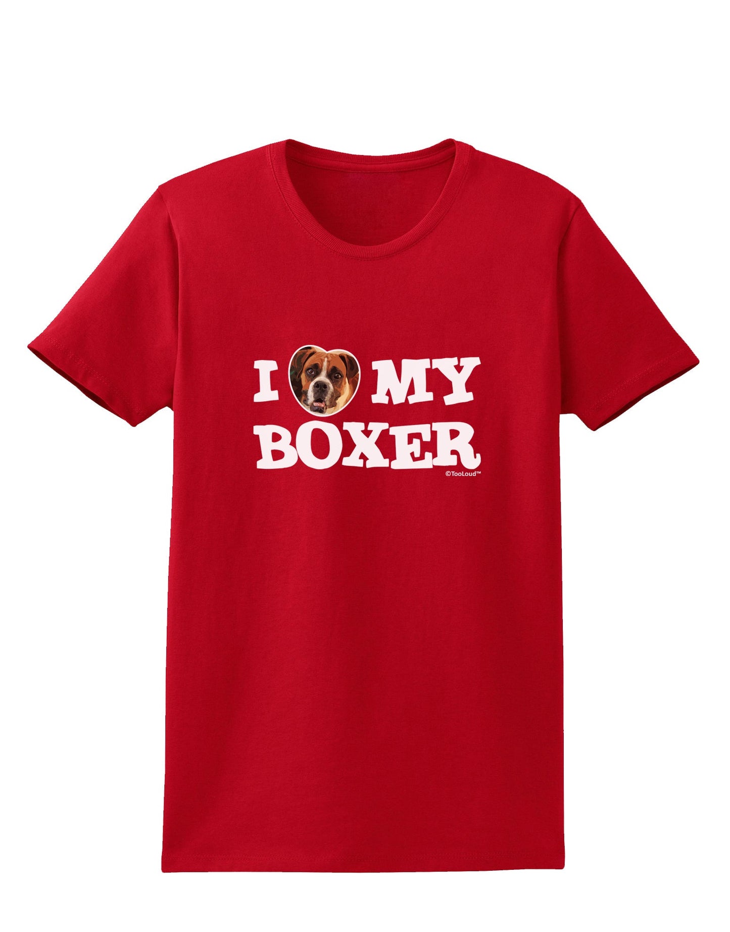 I Heart My Boxer Womens Dark T-Shirt by TooLoud-Womens T-Shirt-TooLoud-Red-X-Small-Davson Sales