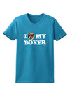 I Heart My Boxer Womens Dark T-Shirt by TooLoud-Womens T-Shirt-TooLoud-Turquoise-X-Small-Davson Sales