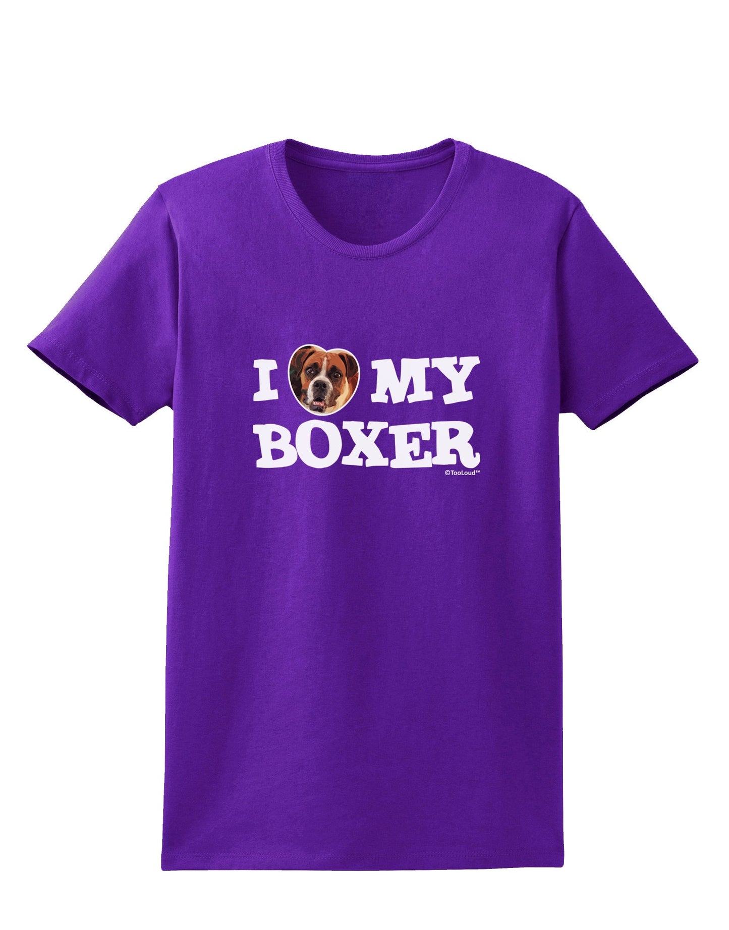 I Heart My Boxer Womens Dark T-Shirt by TooLoud-Womens T-Shirt-TooLoud-Purple-X-Small-Davson Sales