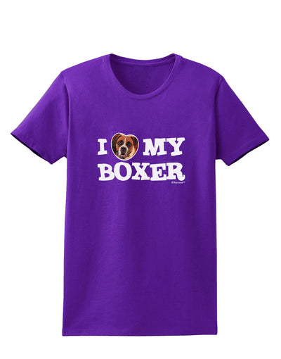 I Heart My Boxer Womens Dark T-Shirt by TooLoud-Womens T-Shirt-TooLoud-Purple-X-Small-Davson Sales