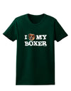 I Heart My Boxer Womens Dark T-Shirt by TooLoud-Womens T-Shirt-TooLoud-Forest-Green-Small-Davson Sales