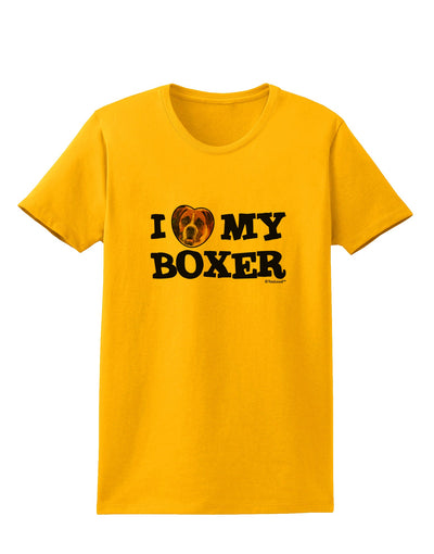 I Heart My Boxer Womens T-Shirt by TooLoud-Womens T-Shirt-TooLoud-Gold-X-Small-Davson Sales