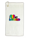 I Heart My Boyfriend - Rainbow Micro Terry Gromet Golf Towel 16 x 25 inch-Golf Towel-TooLoud-White-Davson Sales