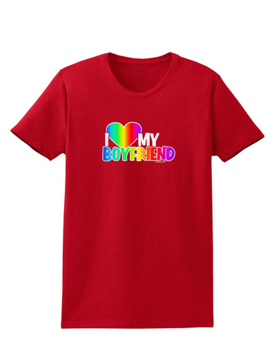 I Heart My Boyfriend - Rainbow Womens Dark T-Shirt-Womens T-Shirt-TooLoud-Red-X-Small-Davson Sales