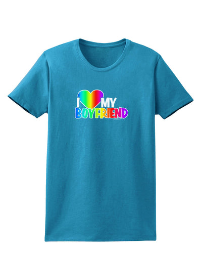 I Heart My Boyfriend - Rainbow Womens Dark T-Shirt-Womens T-Shirt-TooLoud-Turquoise-X-Small-Davson Sales