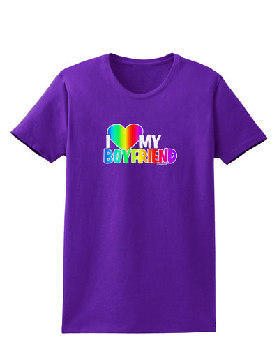 I Heart My Boyfriend - Rainbow Womens Dark T-Shirt-Womens T-Shirt-TooLoud-Purple-X-Small-Davson Sales